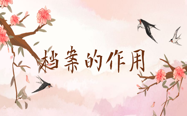 档案的作用