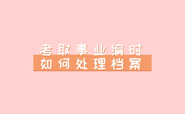 事业编的档案处理