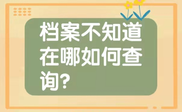 档案不知道在哪如何查询