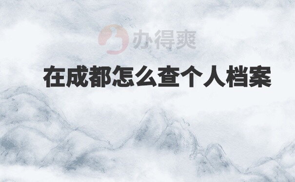 在成都怎么查个人档案
