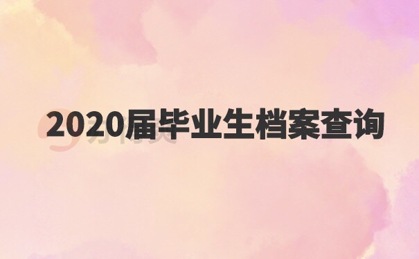 2020届毕业生档案查询