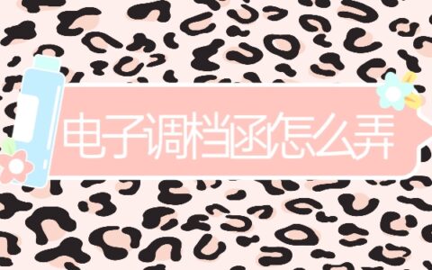 电子调档函怎么弄？