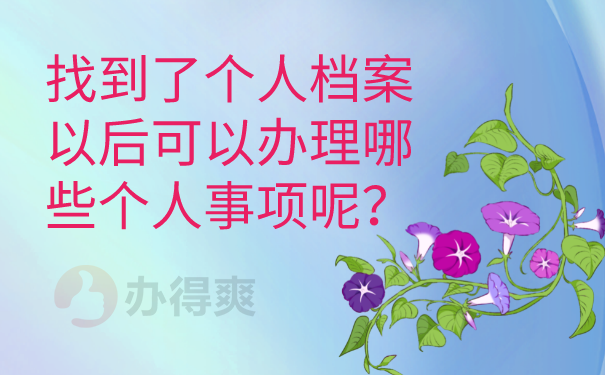 找到了个人档案以后可以办理哪些个人事项呢？