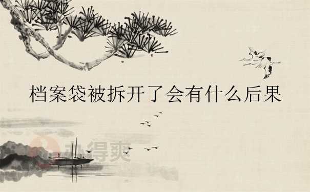 档案袋被拆开了会有什么后果