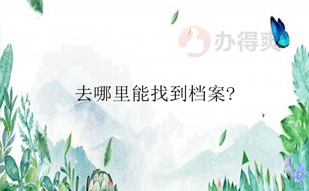 去哪里能找到档案？