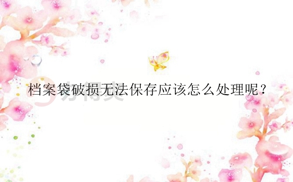 档案袋破损无法存档，应该怎么处理呢？
