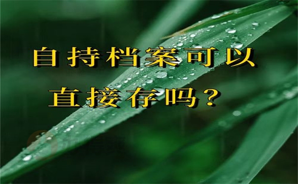 自持档案能直接存吗