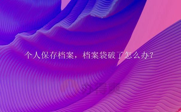 个人保存档案袋损坏了怎么办？