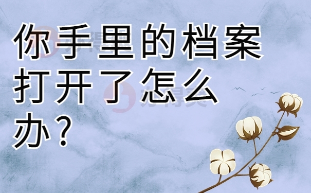 你手里的档案打开了怎么办?