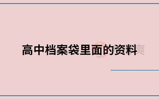 高中档案袋里面的资料