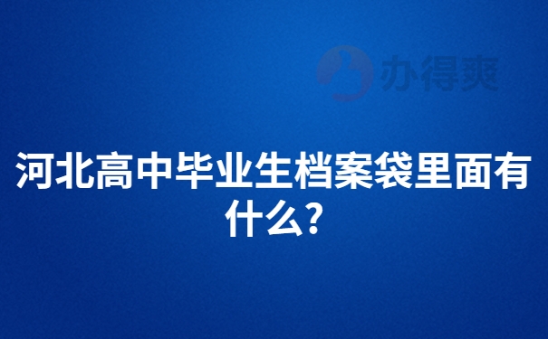 河北高中毕业生档案袋里面有什么