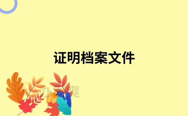 证明档案文件