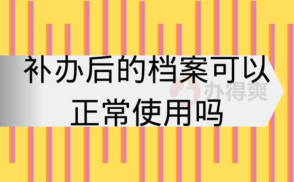 补办后档案可以正常使用吗