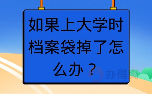 如果上大学时档案袋掉了怎么办