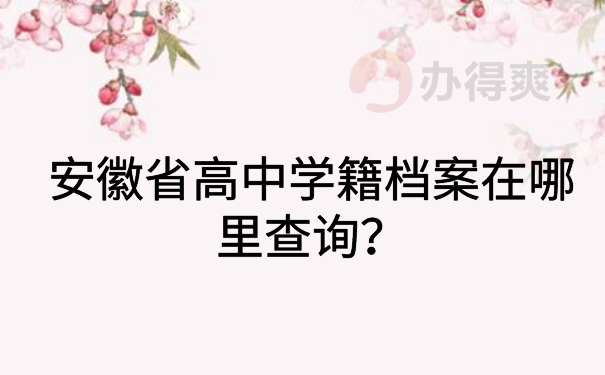 安徽省高中学籍档案查询