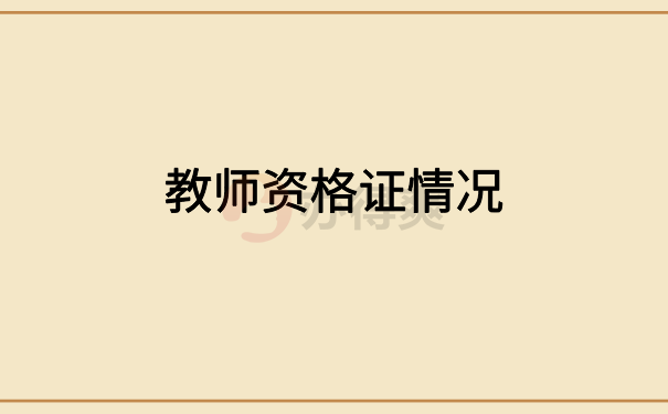 教师资格证书情况