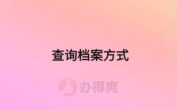 查询档案方式