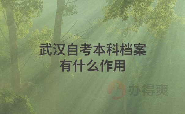 武汉自考本科档案什么作用