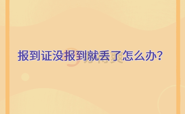 报到证没报到就丢了怎么办？