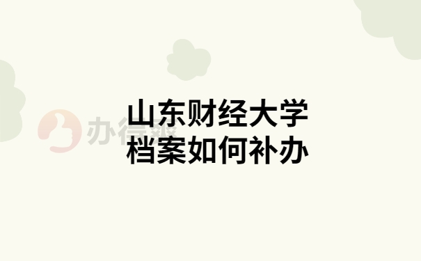 山东财经大学如何补档案