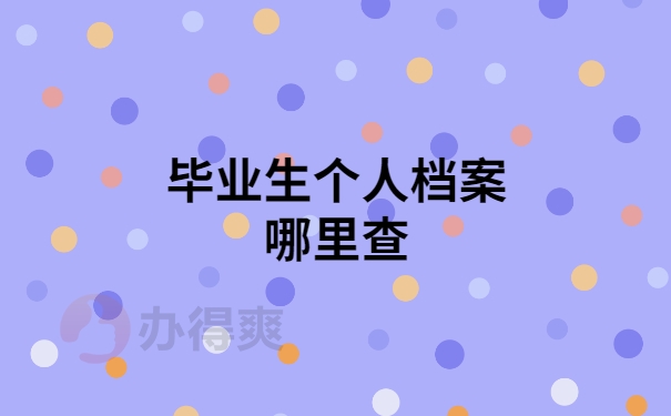 毕业生怎么查档案