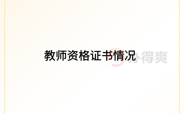 教师资格证书情况