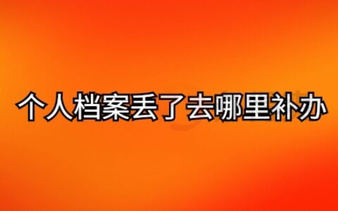 个人档案丢了去哪里补办,个人档案丢了学校可以补吗