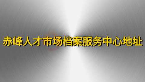 赤峰人才市场档案服务中心地址