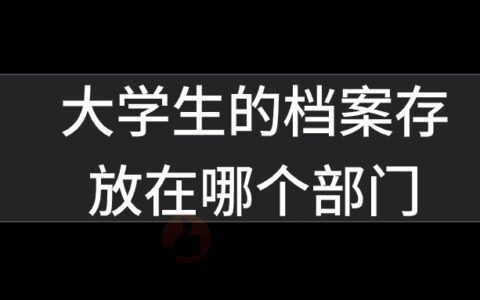 大学生的档案存放在哪个部门,大概是哪个单位在?